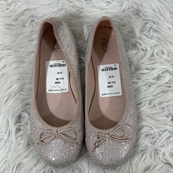 NORDSTROM RACK ROSE BALLET FLAT SPARKLES SIZE 5 - Picture 2 of 8